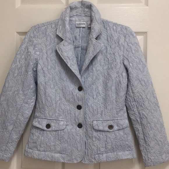 Chico’s Light Blue Tapestry Blazer - Picture 4 of 12